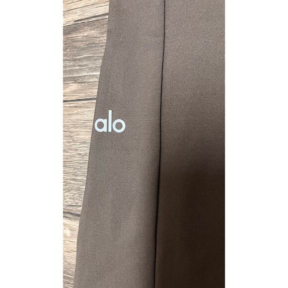 Alo Yoga Brown High Waist Flare Leggings Front Slit Bootcut S 29” Clean Girl - Picture 4 of 10